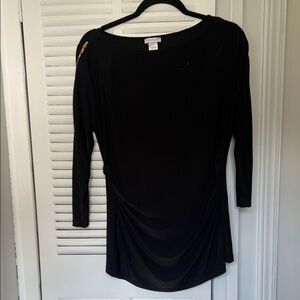 Cache Black Draped Blouse
